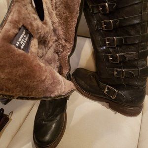 Frye | Valerie Belted Genuine Shearling Lined Boot NEW Frye